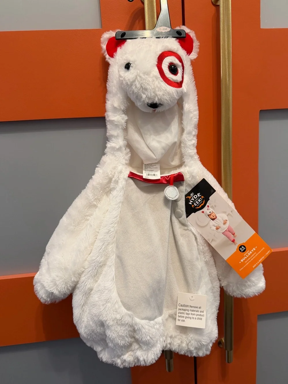 Target 0-6 months Hyde and Eek Infant Bullseye Dog Plush Kids Costume NEW